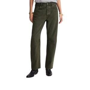 Zara Dark Green Ankle Mom Jeans